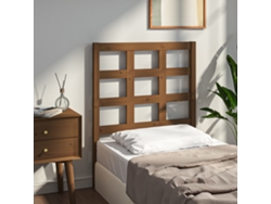 Cabecero De Cama Madera Maciza Pino Marrón Miel 80,5x4x100 Cm