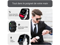 Reloj inteligente Bestvite de 1,8 pulgadas con función de llamada Bluetooth, resistente al agua IP68 para Android e iOS, color plateado