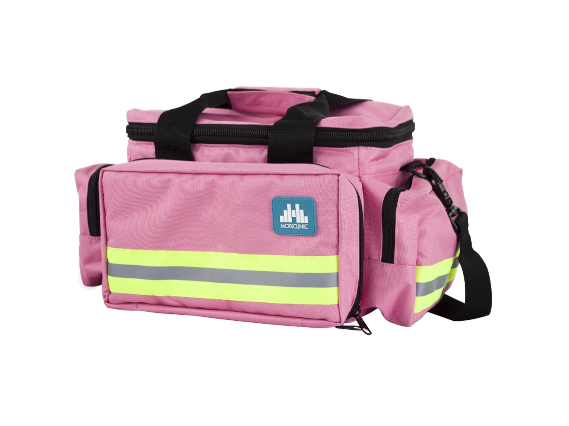 Bolsa De Primeros Auxilios Ligera MOBICLINIC Bolsa De Botiquín Capacidad Superior A 21 Litros Con Asas Reforzadas Tiras Reflectantes Rosa