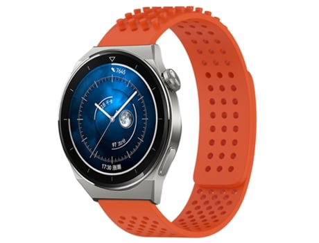 Correa de reloj inteligente para Huawei Watch GT3 Pro 43 mm 20 mm Orificios transpirables Correa de reloj de silicona con puntos 3D (naranja)