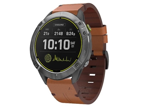 Correa Smartwatch Para Reloj Garmin Enduro Correa De 26Mm Con Hebilla De Acero Y Piel Marrón VENISYMLIS