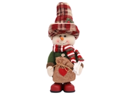 Lindo Adorno Navideño De Muñeco De Nieve Y Papá Noel Sentado Para Decoración De Estantes, Regalo, Manualidades Para El Hogar*