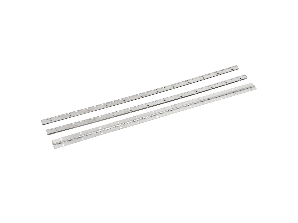 3 bisagras continuas de acero inoxidable CHABERLU, 600 mm x 25 mm x 1 mm