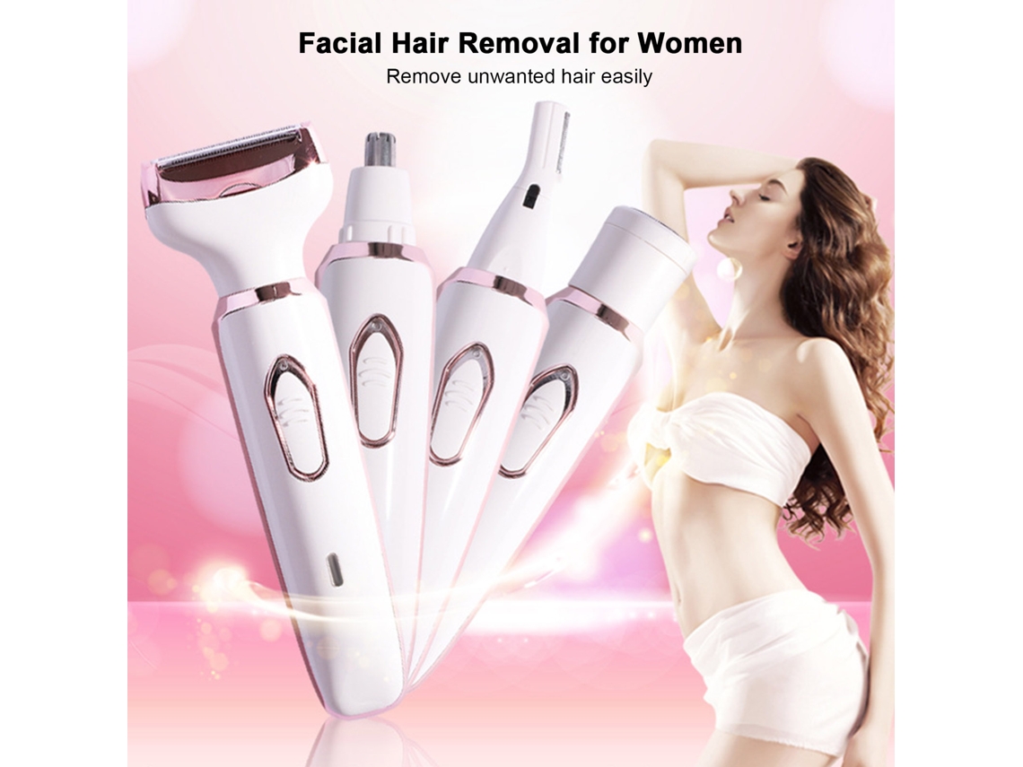 Dispositivo depilatorio recargable 4 en 1 para mujeres - Uso facial y corporal