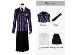 Traje De Cosplay Wednesday Addams Nevermore Academy Uniforme Escolar Unisex S Estilo 7