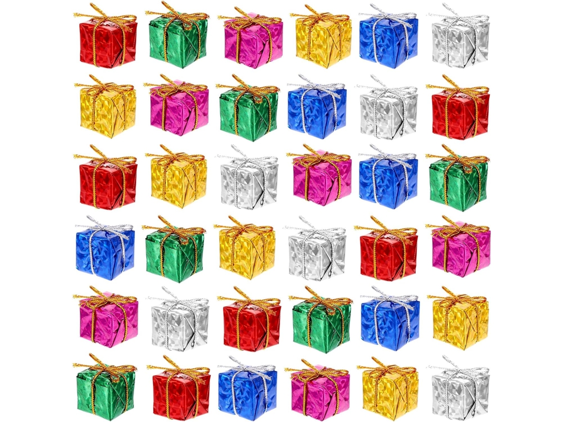 Adornos navideños, 30 cajitas de regalo pequeñas que se pueden usar para decorar el árbol de Navidad.
