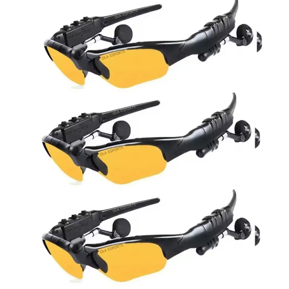 (3 Amarillo) Gafas De Audio Bluetooth Inteligentes, Adecuadas Para Deportes Al Aire Libre, Ciclismo, Sonido Envolvente Y Llamadas.