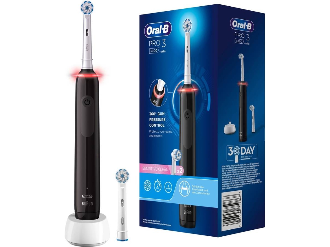 Cepillo de Dientes Eléctrico ORAL-B Pro 3 3000 Negro (1 Unidad)