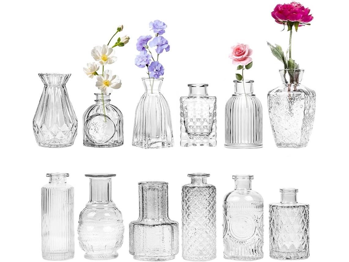 Jarrón De Cristal - Centro De Mesa Decorativo | Para Sala De Estar, Dormitorio Y Baño