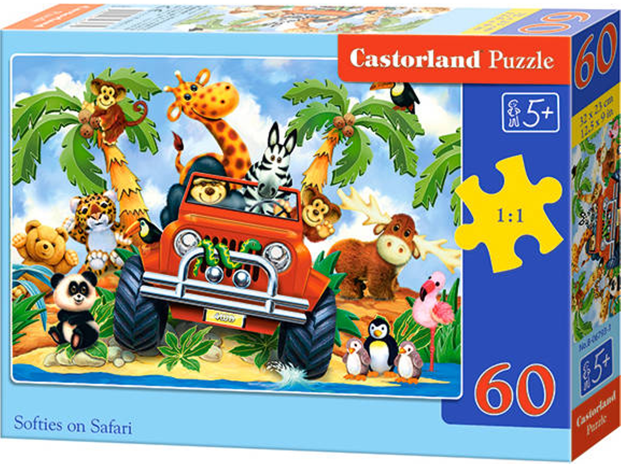 Puzzle CASTORLAND Softies on Safari (60 Piezas)