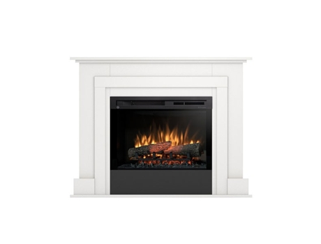 Chimenea LED eléctrica independiente ALVA 26' Blanco mate / Negro 91 x 118 x 28.5 OUTINFIRE