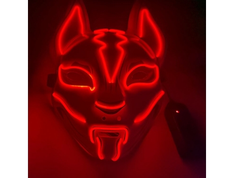 Halloween demon slayer topeng lampu led anime fox skeleton cosplay pesta rave dekorasi topeng mainan untuk anak-anak dewasa hadiah halloween