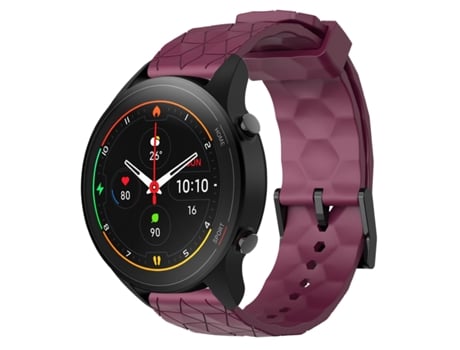 Correa de reloj inteligente para Xiaomi MI Watch S1 Pro 22 mm Patrón de fútbol Correa de silicona de color sólido (rojo vino)