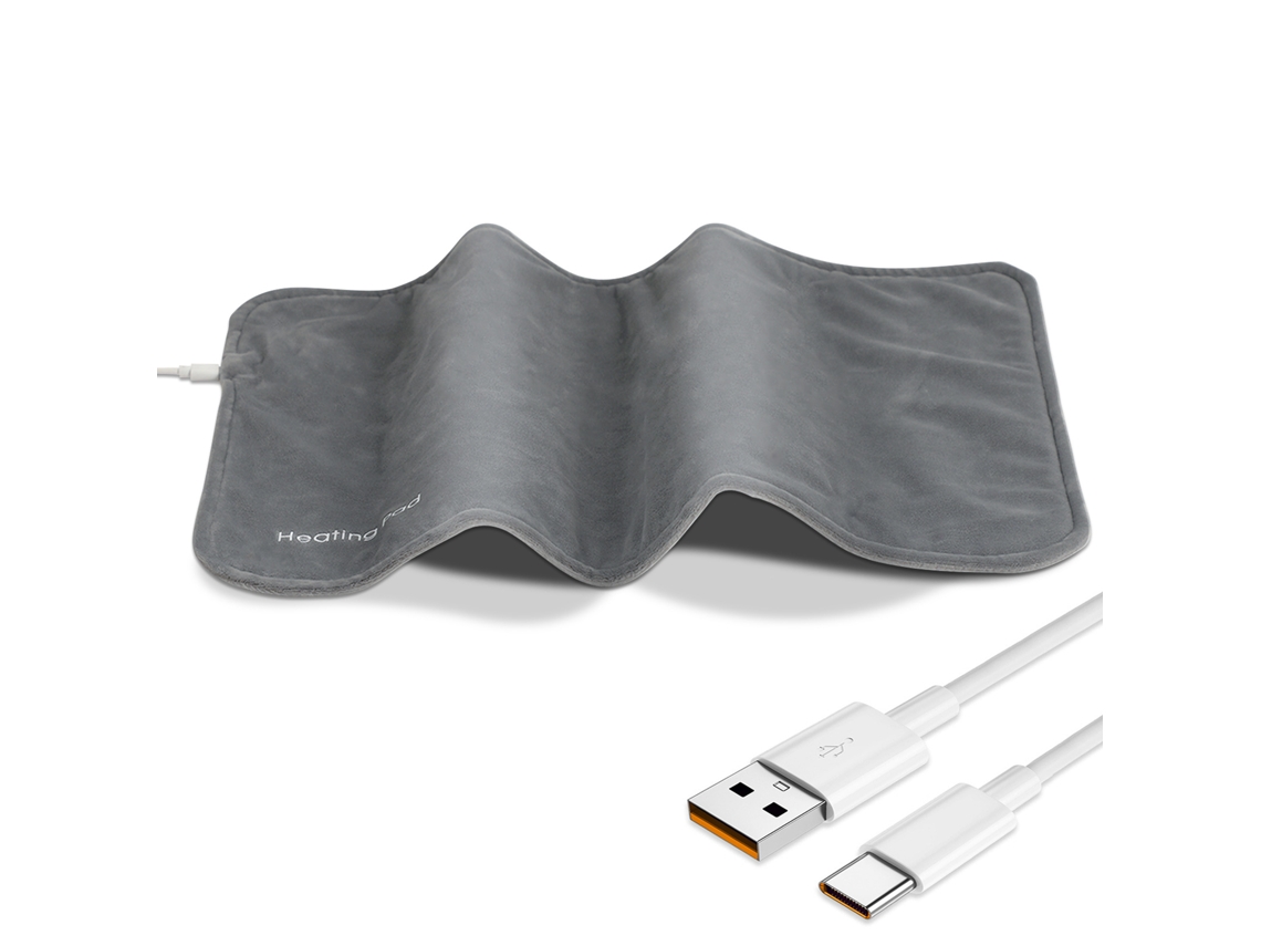 Manta térmica portátil Digitallab con USB de 5 V, grafeno, 30 x 60 cm (gris)