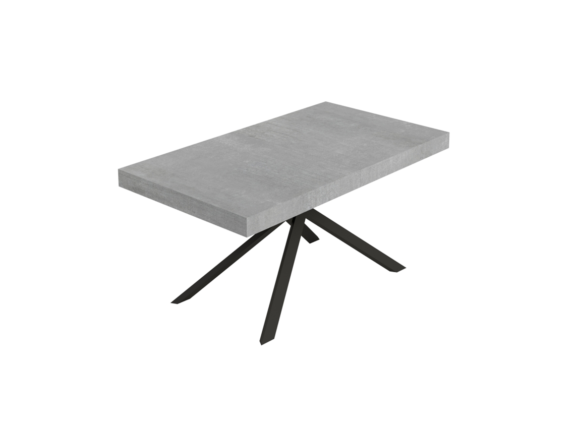 Mesa extensible Niket 160/244x80 cm, patas de hormigón antracita, Itamoby