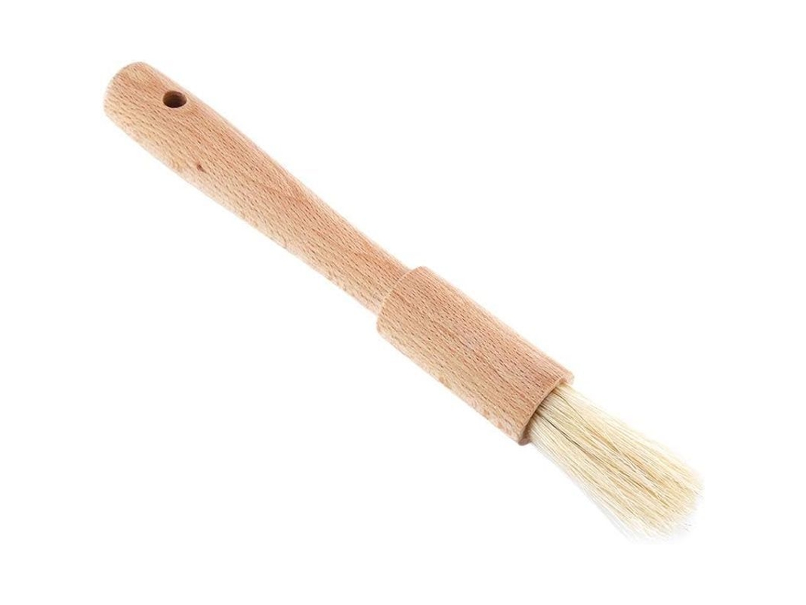 Cepillo De Madera Para Barbacoa, Ideal Para Asar A La Parrilla, Hornear Y Para Salsas En La Cocina (mango Redondo).