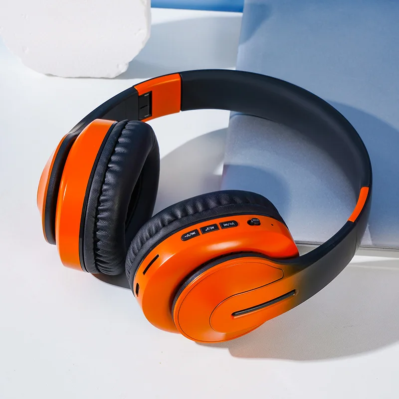 Auriculares Bluetooth (naranja-rojo), Estéreo Inalámbricos De Doble Cara Con Degradado De Color Para Juegos.