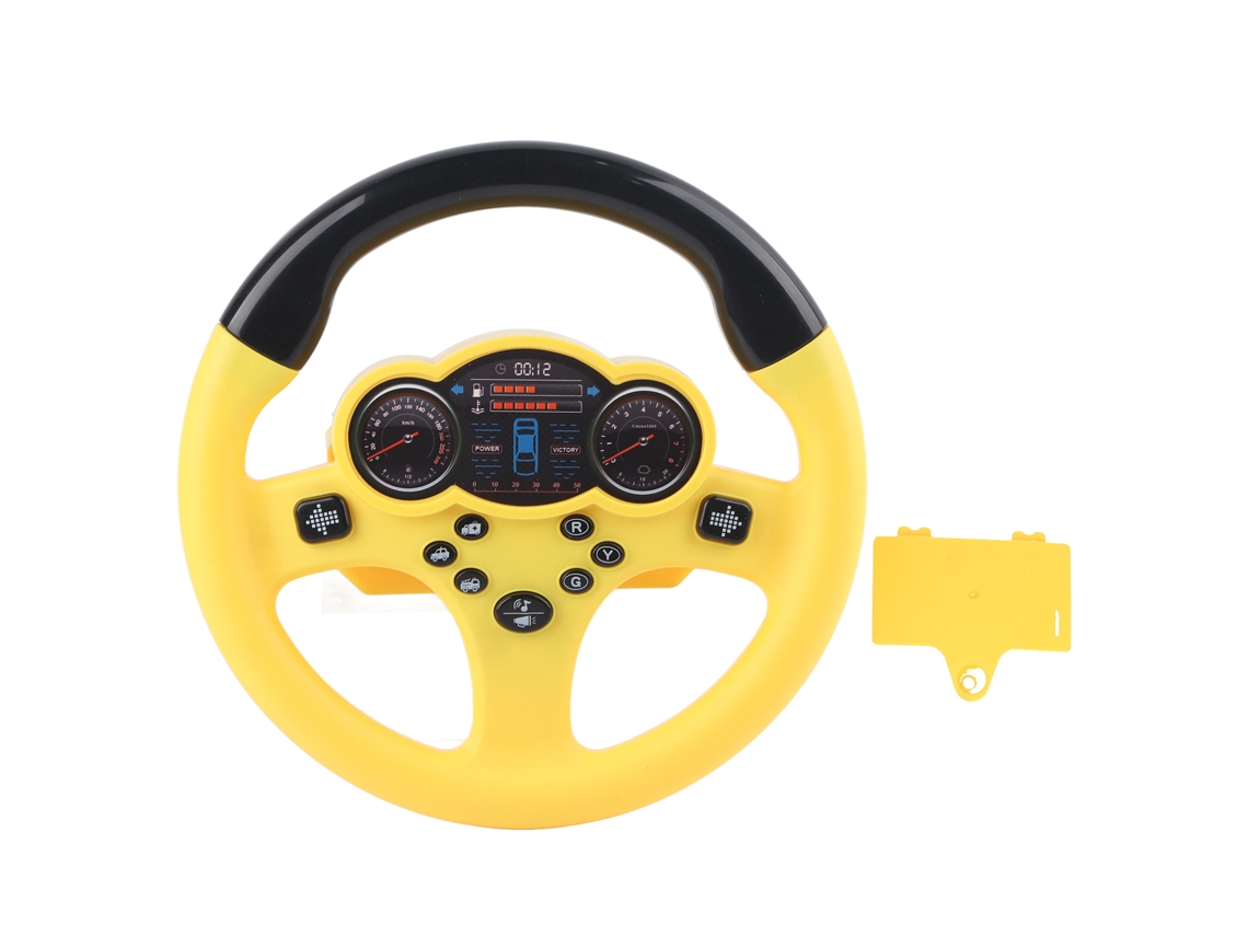 Coche De Juguete Eléctrico Con Volante, Luces Y Sonido, Para Niños A Partir De 3 Años, Color Amarillo.