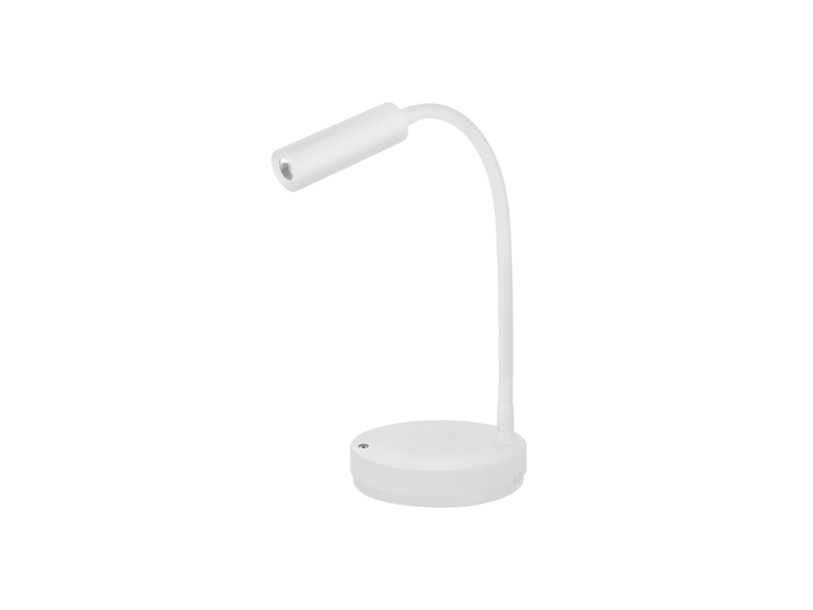 Lámpara de mesa LED Beneito Faure de 5 W, luz cálida, ideal para escritorio, lectura y mesita de noche, carga inalámbrica, cabezal ajustable, color blanco