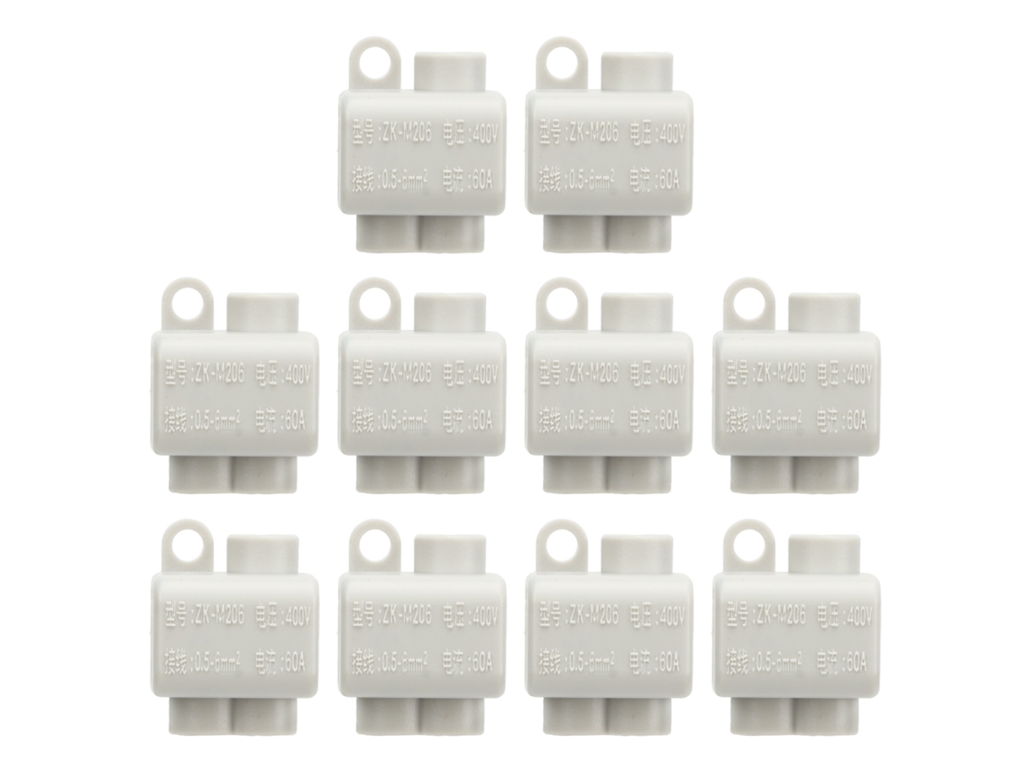 10 Piezas Conector Rápido Terminal Cable 60a 400v Un Entrada Dos Salidas Bloques De Unión Para Cableado 0.5‑6mm²