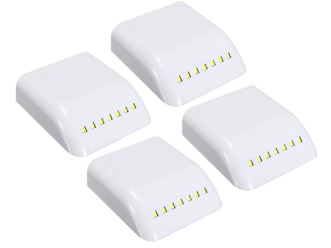 Rebe-4 Pack Luces Sensor Para Armarios Led Con Luz Blanca Fría Para Dormitorio Sala Cocina - Luces Nocturnas De Armario