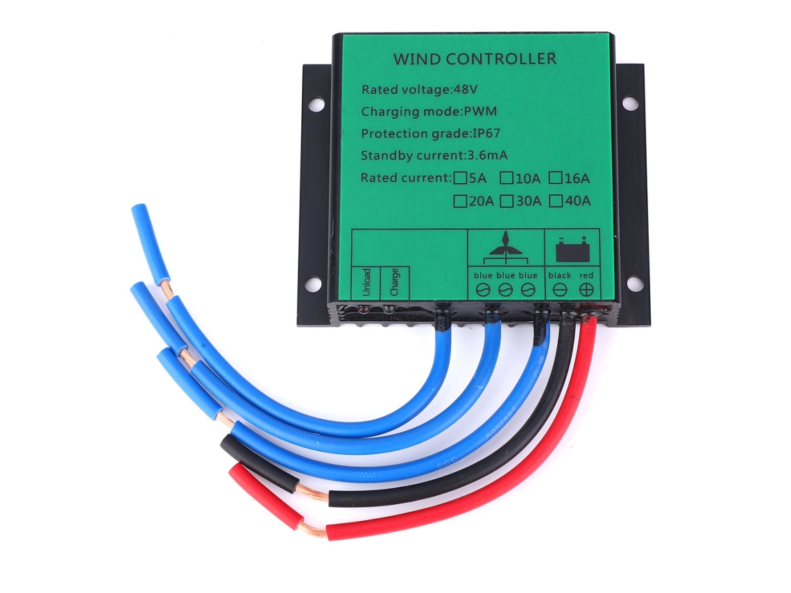 Controlador Pwm Impermeable Para Turbinas Eólicas, Aleación De Aluminio, 48 V, 600 W, 15 A Con Led.