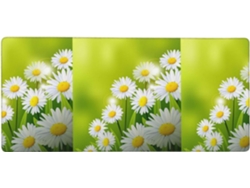 Besportble Alfombrilla De Ratón Grande Con Diseño Floral De Margaritas Y Base De Goma Antideslizante Y Un T...