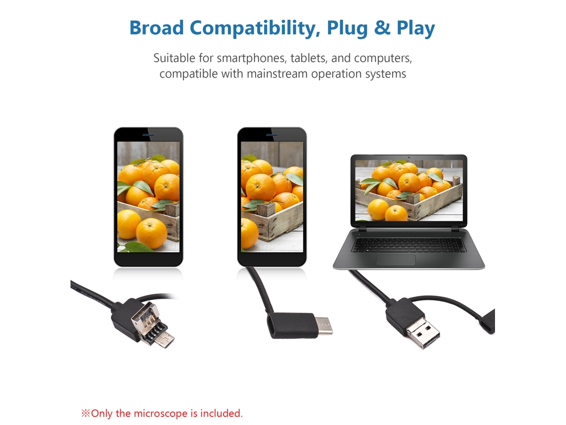 Microscopio digital USB para ordenador y teléfono con cámara microscópica