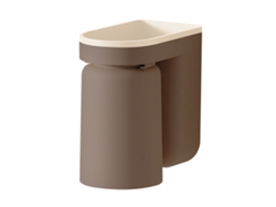 Soporte De Pared Autoadhesivo Para Cepillos De Dientes Con Vaso Y Sistema De Drenaje, Color Caramelo.