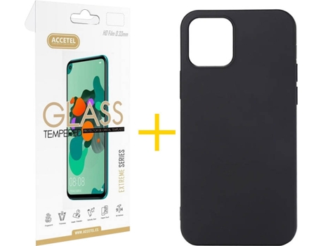 Kit Funda + Protector de Pantalla Apple iPhone 11 SKYHE Liso (Negro)