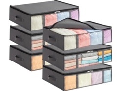 Bolsa De Armazenamento Para Mesa De Cabeceira - 6 Unidades, 40 Litros Cada - Com Tampa - Cinza