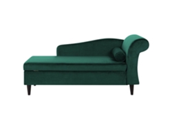 Chaise longue derecho BELIANI Luiro de Terciopelo Verde 160x70x77