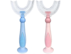 Kit con 2 cepillos de dientes infantiles en forma de U, cepillo de entrenamiento manual, silicona suave, grado alimenticio A, GOKOCO