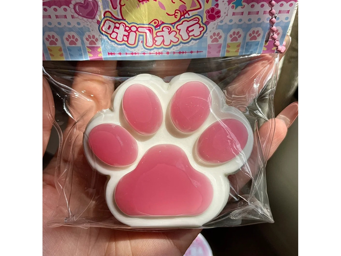 Juguete de silicona suave y tierno con forma de pata de gato para aliviar el estrés. Mdug (morado)