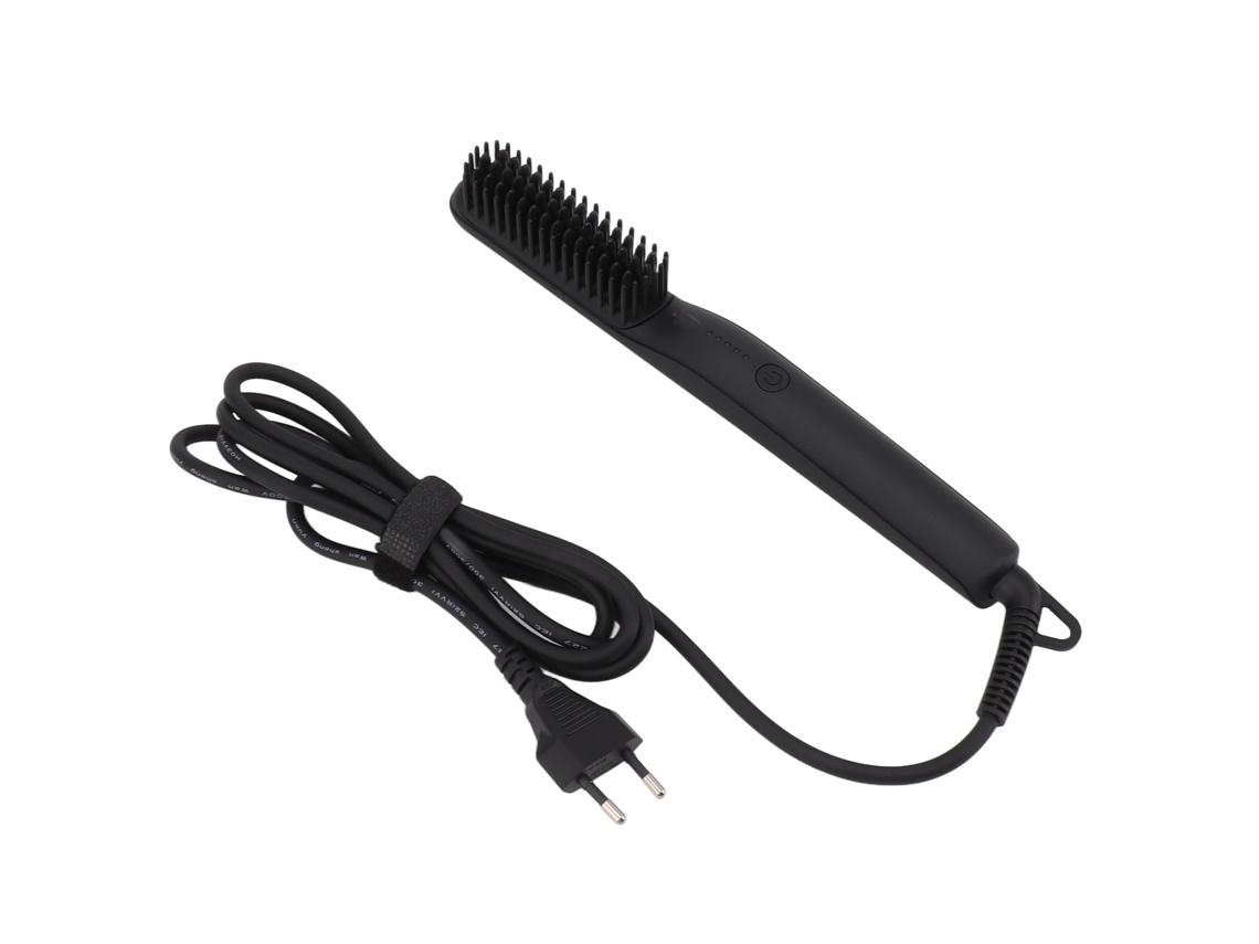 Peine Alisador Eléctrico Con Iones Negativos, 100-240 V, Negro, Enchufe Europeo.