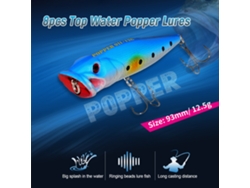 Juego De 8 Señuelos De Pesca Tipo Popper Con Ojos 3d, Señuelos Artificiales Con Anzuelos Para Pesca En Agua Dulce Y Salada.