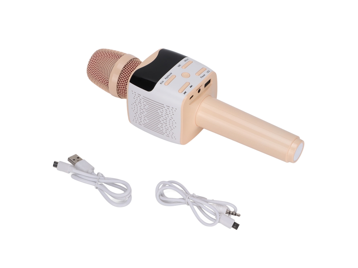 Microfone Sem Fio Portátil Hifi Estéreo Bluetooth Com Cancelamento De Ruído Para Karaokê Festa Smartphones Pc Rosa