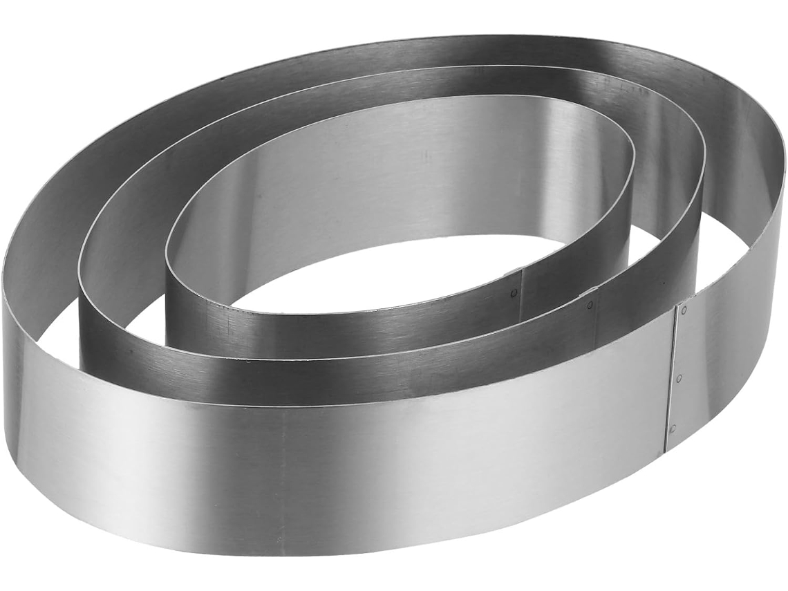 Moldes Ovalados De Acero Inoxidable Para Pasteles, 3 Piezas, Anillos Antiadherentes Para Repostería.