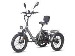 Triciclo eléctrico Fafrees F20 Mate con respaldo, motor de 500 W, batería de 48 V y 23,45 AH, neumáticos de 20 pulgadas, color gris