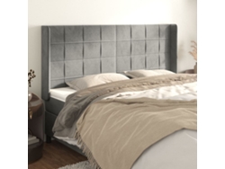 Cabecero Con Orejas De Terciopelo Gris Claro 163x16x118/128 Cm