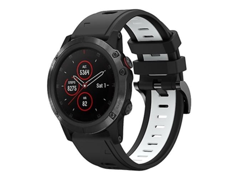 Correa Smartwatch Para Garmin Fenix 5 Plus 22Mm Negro-Blanco VENISYMLIS