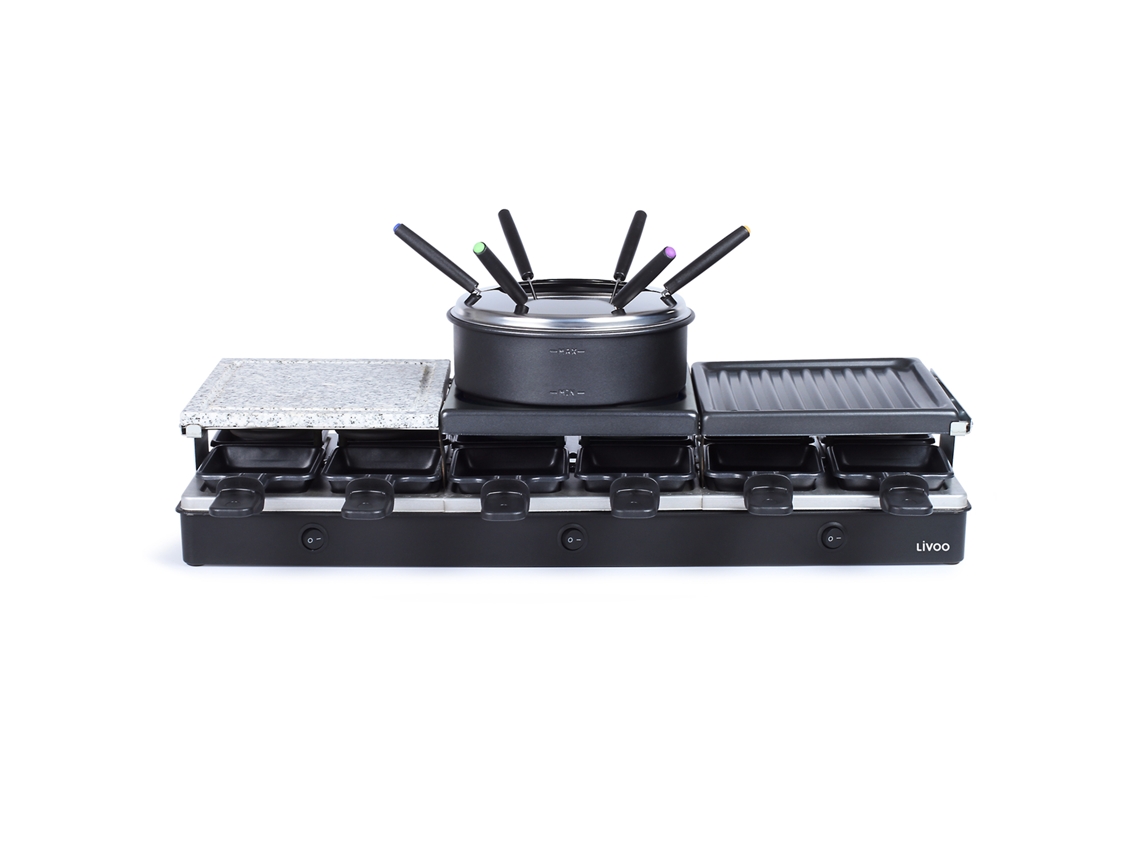 Conjunto Raclette + Fondue LIVOO 12 personas 1650W Doc234