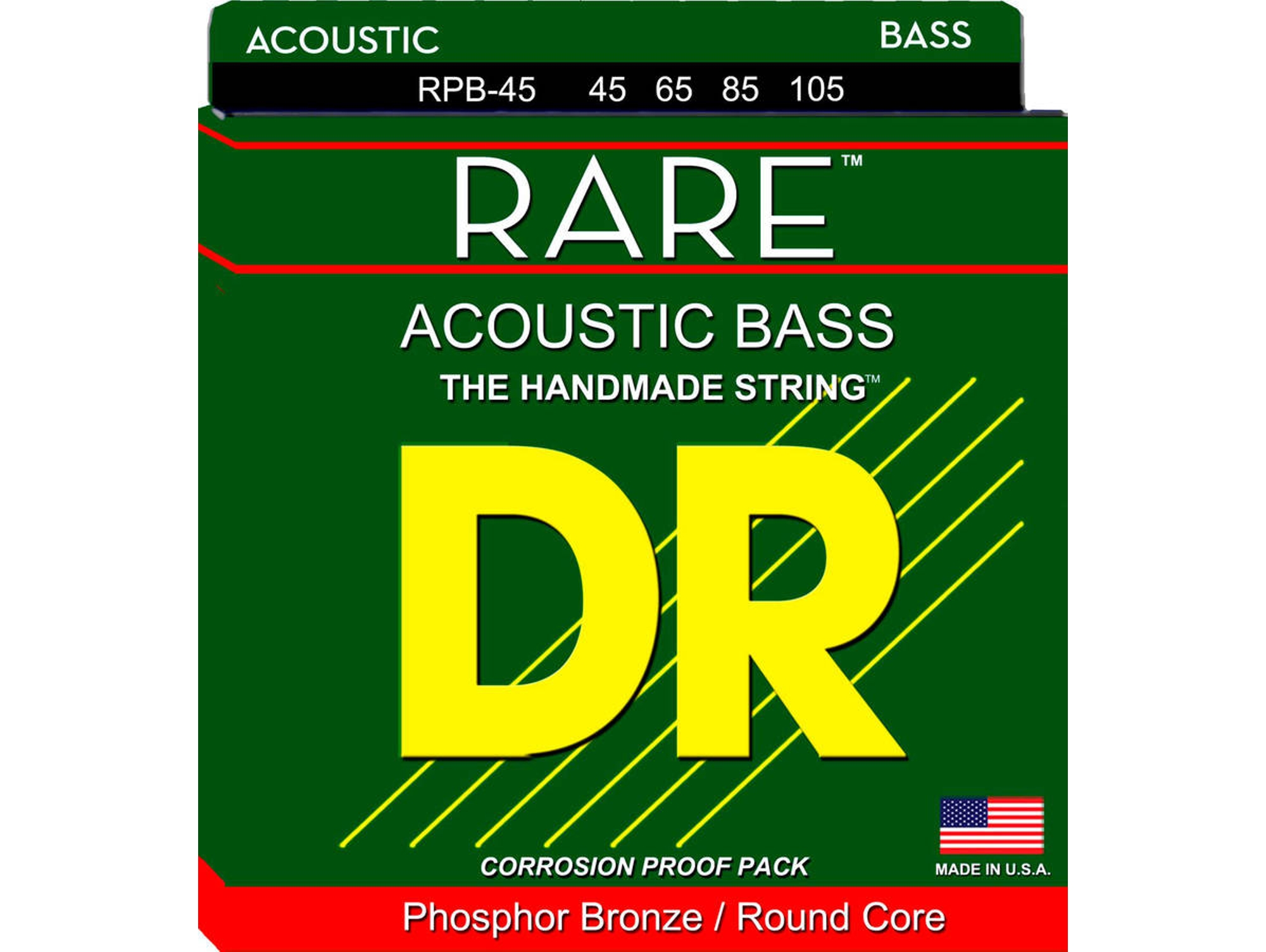 Juego de Cuerdas Bajo Acústico DR RPB-45 Rare (.045 - .065 - .085 - .0105 - Bronce)