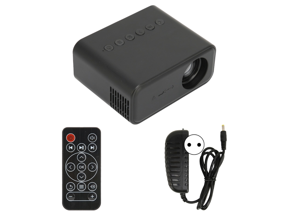 Miniproyector Led Portátil Para Cine En Casa 1080p Con Altavoz, Enchufe Europeo, Negro.