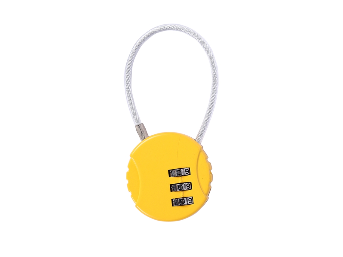 Candado de combinación para equipaje, antirrobo, de cable, apto para mochilas, maletas y taquillas (amarillo)
