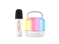 Altavoces De Mini Máquina De Karaoke Infantil, Estéreo Bluetooth Con 1 Micrófono Inalámbrico, Adecuado Para Regalo De Niña Y Niño, Blanco Gusshious