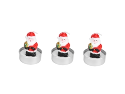 KOFIHETY Juego de 3 Velas Decorativas Navideñas, Adorno para Fiesta, Celebración, Habitación, Santa de Pie