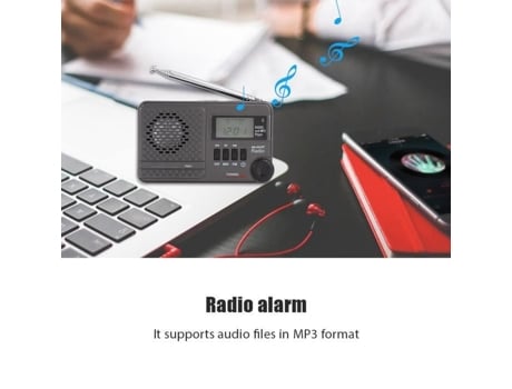HURRISE Receptor de Radio FM Procesamiento de Señal Digital de Alta Sensibilidad Reproductor de MP3 Altavoces Cassette de Sonido
