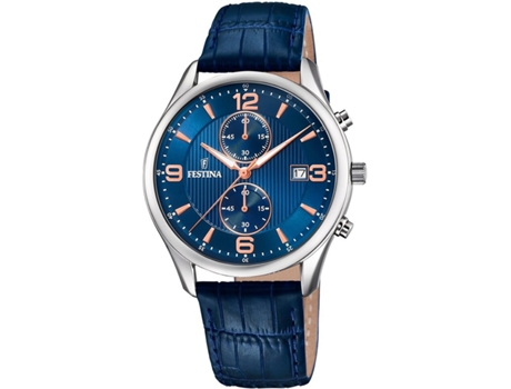 Reloj para Hombre Azul Cuero Real Timeless Chronograph F6855/6 FESTINA