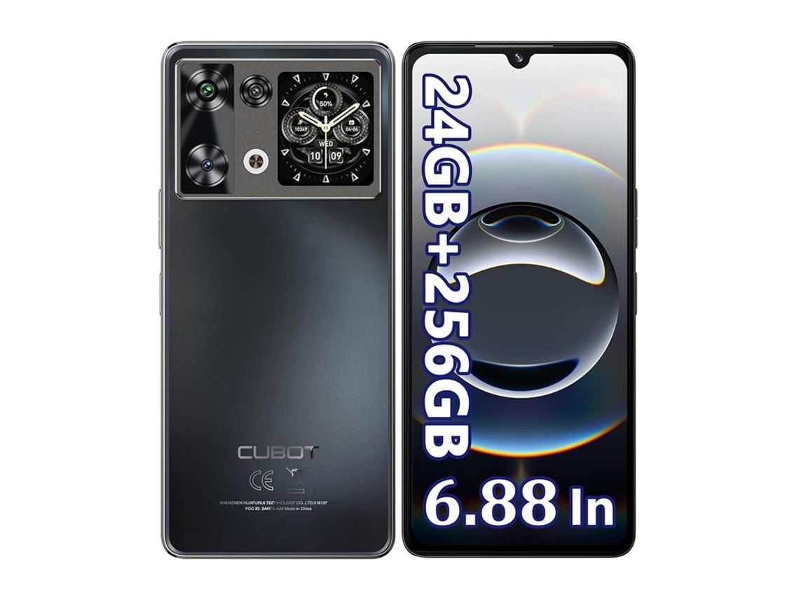 Smartphone CUBOT P90 con pantalla de 6,88 pulgadas, 24 GB de RAM, 256 GB de ROM, cámara de 64 MP, batería de 5100 mAh, NFC, Android 15.